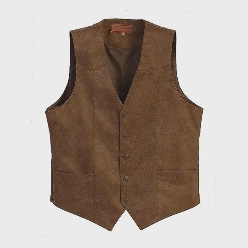Men's Slim Fit Retro V-Neck Suit Vest for Casual & Formal Wear