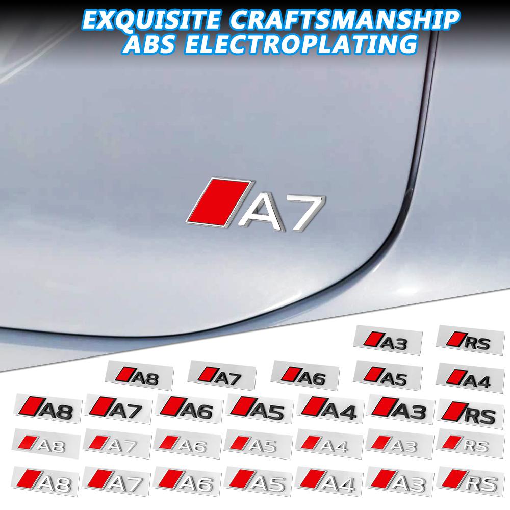 Car Trunk Emblem Badge Sticker Decor Auto Accessories For Audi A3 A4 A5 A6 A7 A8 RS Sline S Quattro Q3 Q5 Q4 Q6 Q7 Q8 S3 S5 S4