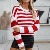 Vintage Stripe Knitwear Cardigan Sweater O Neck Loose Long Sleeve for Autumn Winter