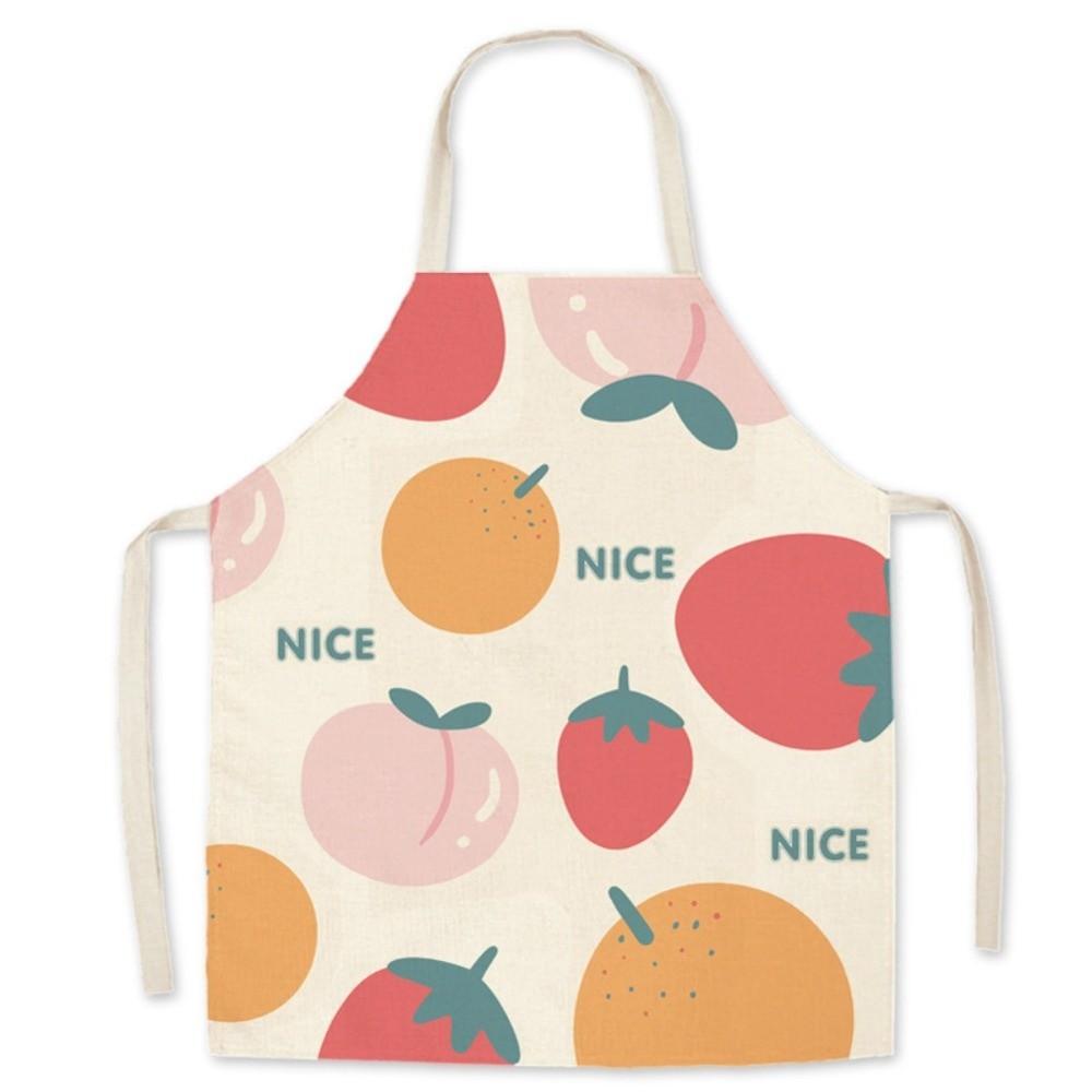 Strawberry Peach Children Apron Fruit Pattern Household Apron New Halter Neck Apron Home Use