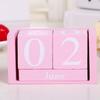 Wooden Blocks Desk Calendar Month Date Display Reusable Farmhouse Rustic Solid Wood Perpetual Calendar Home Office Desktop Decoration