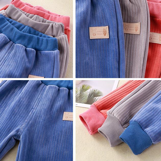 Детские штаны с подкладкой, детские новые спортивные штаны для осени и зимы, утолщенные теплые штаны для мальчиков и девочек, детская верхняя одежда, брюки с эластичной резинкой на талии