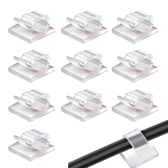 10/50 шт. Прозрачный зажим для укладки кабеля, самоклеящийся многофункциональный зажим для фиксации провода, липкий шнур