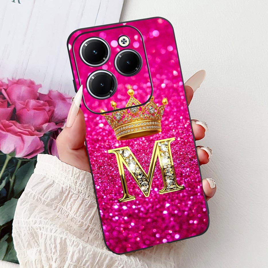 Чехол для Infinix Hot 40 Pro X6837 Роскошная Корона Буквы Чехол Мягкий Силиконовый Чехол для Телефона Для Infinix Hot 40i Hot40 Pro Hot40i Накладка