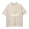 Printed Pure Cotton Washed TShirt For Men Round Neck Loose Fit Casual Short Sleeves Suitable For Commute And Trendy Wear