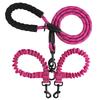 New 13-color One-to-two Double-headed Pet Leash Anti-winding Telescopic Elastic Nylon Leash