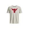 Project Rock Brahma Bull Vintage Print Crew Neck T-Shirt Men Tops Ivory-White 1361733-130