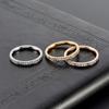 European & American 2mm Titanium Steel Diamond Ring - Women's High-End Niche Minimalist Couple Jewelry