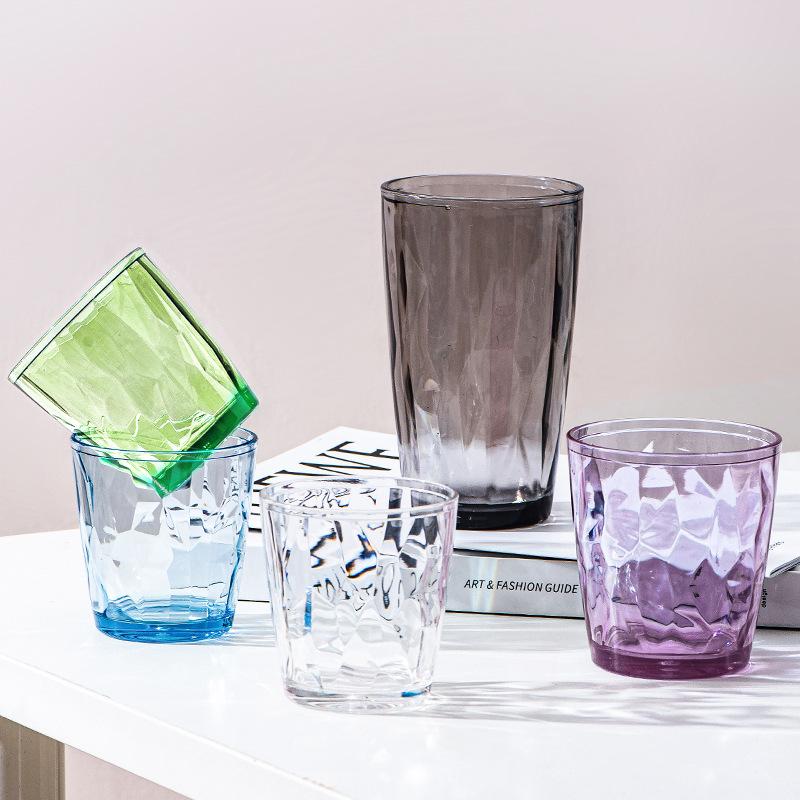 Plastic Wine Glasses Unbreakable Acrylic Drinking Glass Reusable Beer Cup Buffet Cups Juice Glasses for Home Wedding Party
