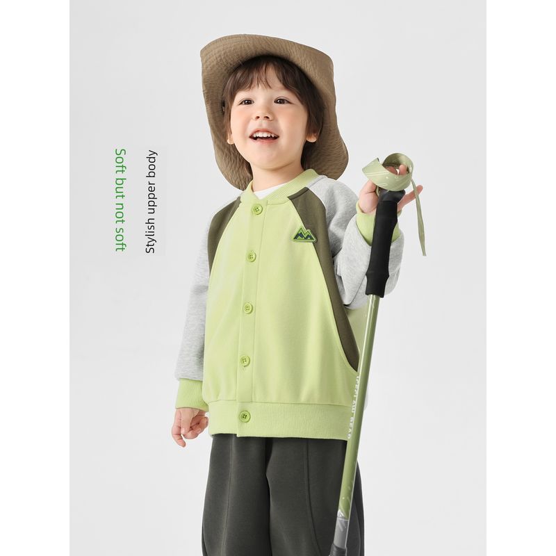 Right European Boys' Knitted Baseball Jacket Spring and Autumn 2026 New Children's Clothing Casual Versatile Outerwear Top