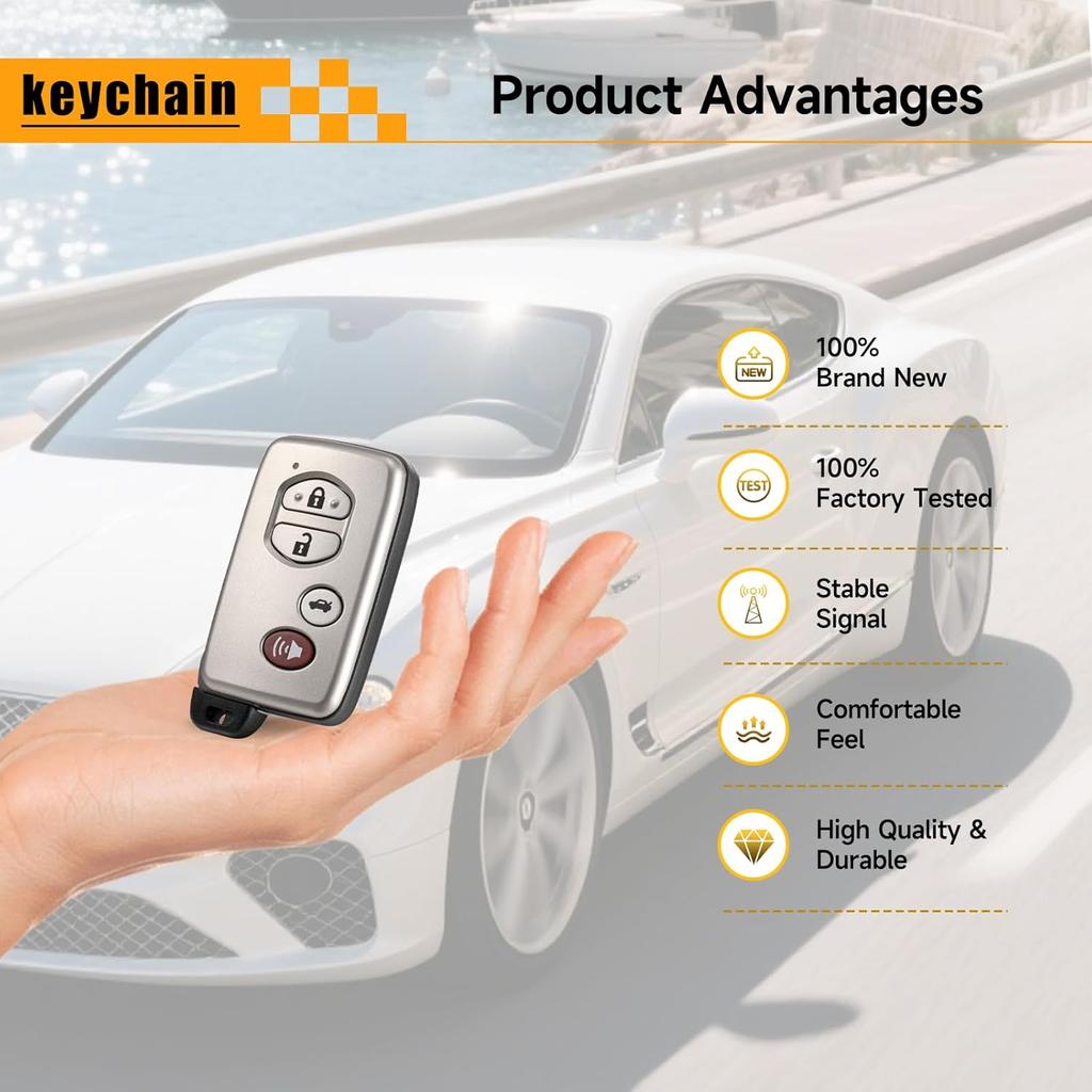 Key Fob Replacement Fits for Toyota Camry 2007-2009 Avalon 2007 2008 2009 2010 Smart Car Keyless Entry Remote HYQ14AAB 314.3MHz