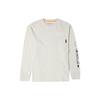 Letter Print Pattern Crew Neck Pullover Long Sleeve T-Shirt Men Tops Gray A5VJS-CY2