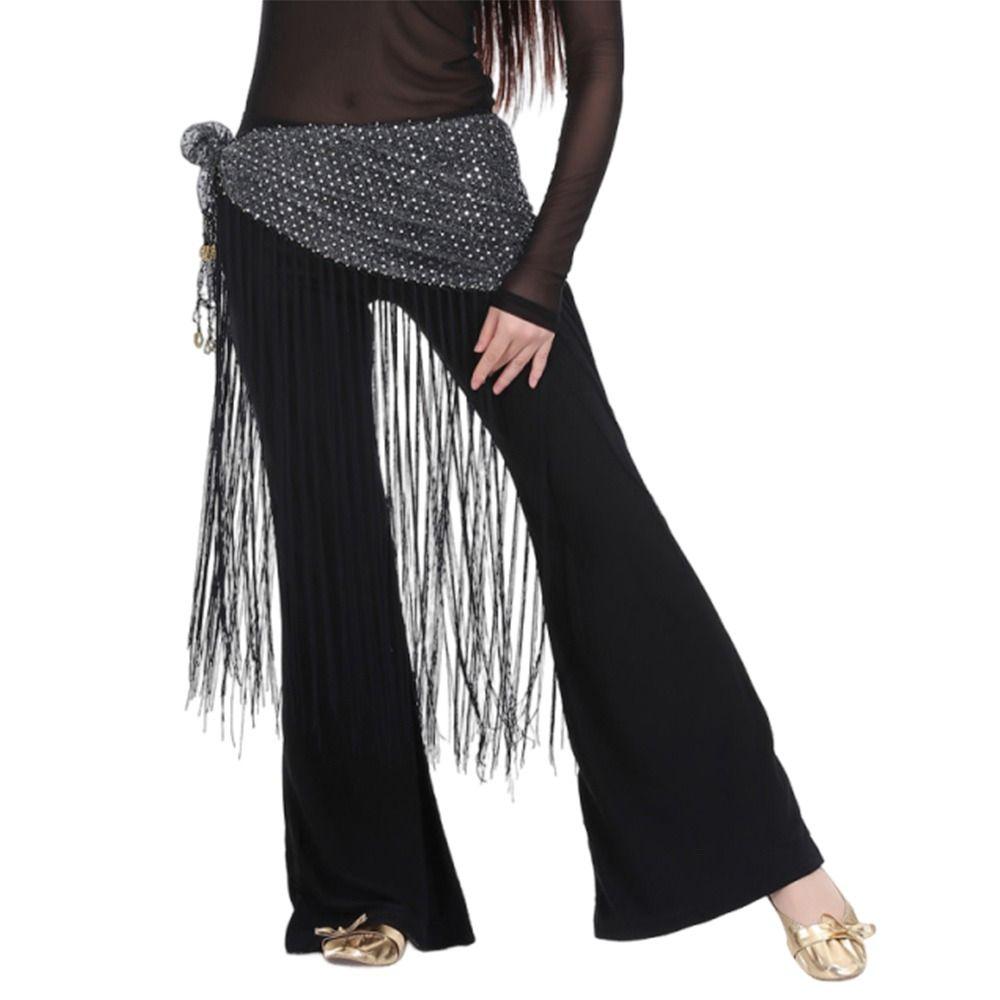 Sequins Tassels Belly Dance Belt Shiny Dancer Skirt Fashion Sequins Wrap Belt for Women