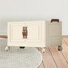 Foldable Storage Cabinet Fashion Portable for Farmhouse Drawing Room Kitchen Beige 1 Layer 45 Cm
