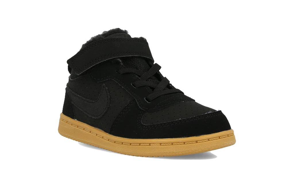 Детские кроссовки Nike Mid, износостойкие, устойчивые к истиранию, с термоизоляцией, для малышей, черные, на флисовой подкладке