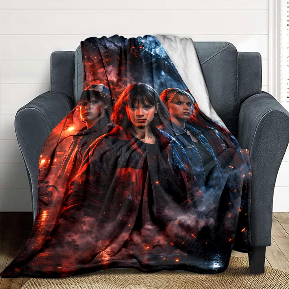 Stranger Things Blanket Comfortable Suitable for Picnics Office Bedding Four Seasons Universal Stylish Decor Perfect Gift for Relatives and Friends