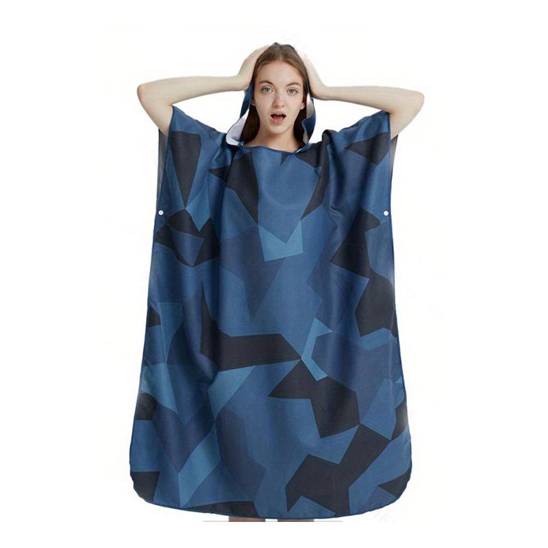 Colorful Quick-Dry Hooded Towel Cape for Beach, Bath, and Pool