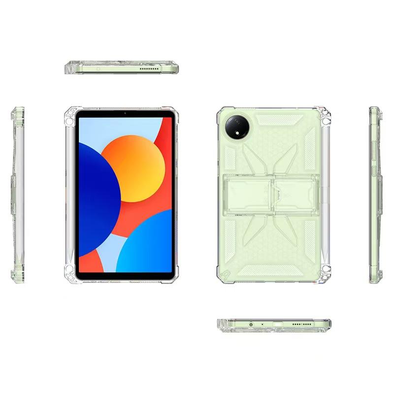 For Xiaomi Redmi Pad SE 4G 8.7 inch Clear Case Kickstand Shockproof TPU + PC Tablet Cover with Pen Slot