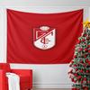 "Red and White Emblem with Football Design" Pattern Wall Hanging Tapestry Decorative Tapestry Home Decor for Bedroom and Living Room