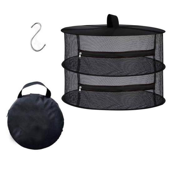 Сушильная стойка для трав, 4-х уровневая сушильная клетка с S-образным крючком, складная сетка для подвешивания