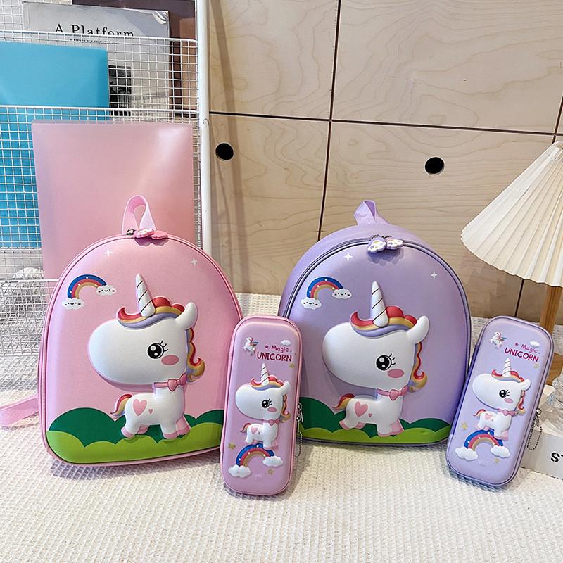 Charming Unicorn 3d Pvc Backpack For Preschoolers With Large Capacity And Waterproof Features Ideal For School Activities