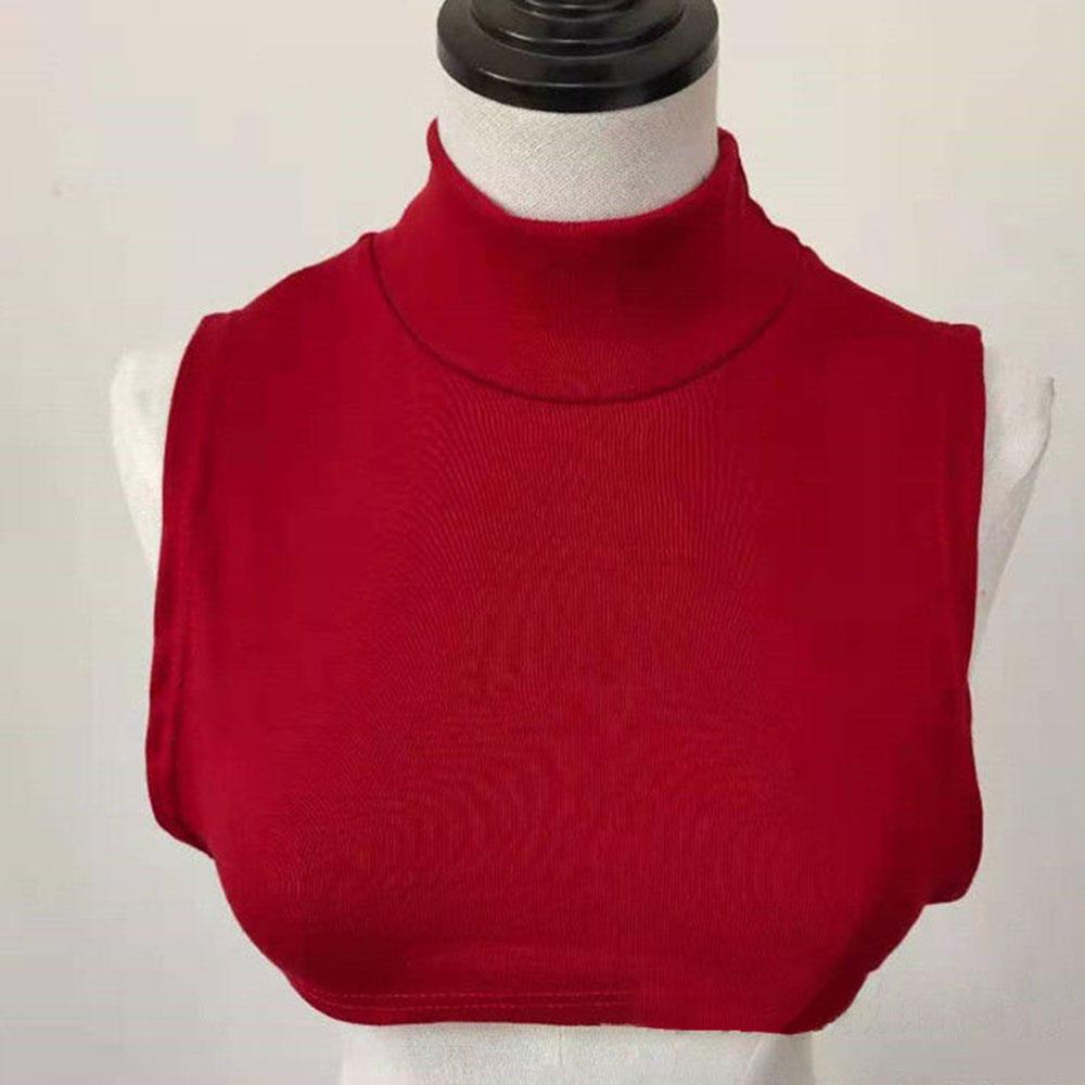 Women Soft Modal Fake Collar Turtleneck Solid Color Muslim Hijab Extensions Mock Neck Cover Blouse Sweater Detachable Collars