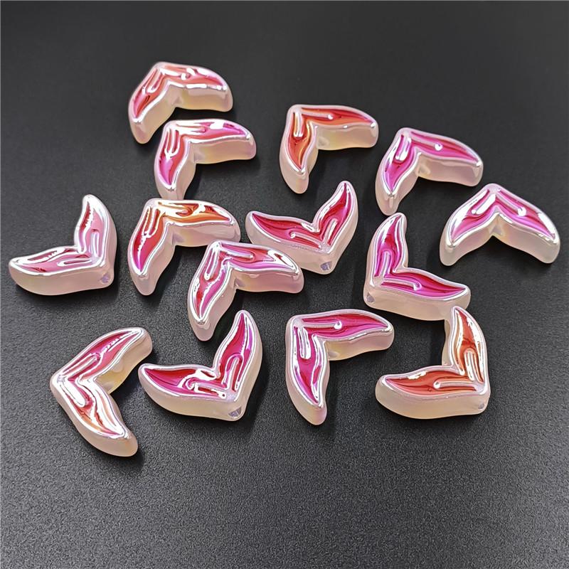 Материал рыбьего хвоста, креативные сверкающие свободные бусины, акрил, 5 шт., аксессуары для самодельных украшений, изготовление односторонних браслетов, капля масла