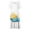 Women's Summer Casual Fashion Easter Printed Short Sleeve Round Neck Pocket Dress