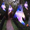 43 Inch Halloween Ghost Windsock Flags with LED Lights Outdoor Hanging Scary Light Up Ghost Wind Socks for Tree Yard Porch Garden Decor