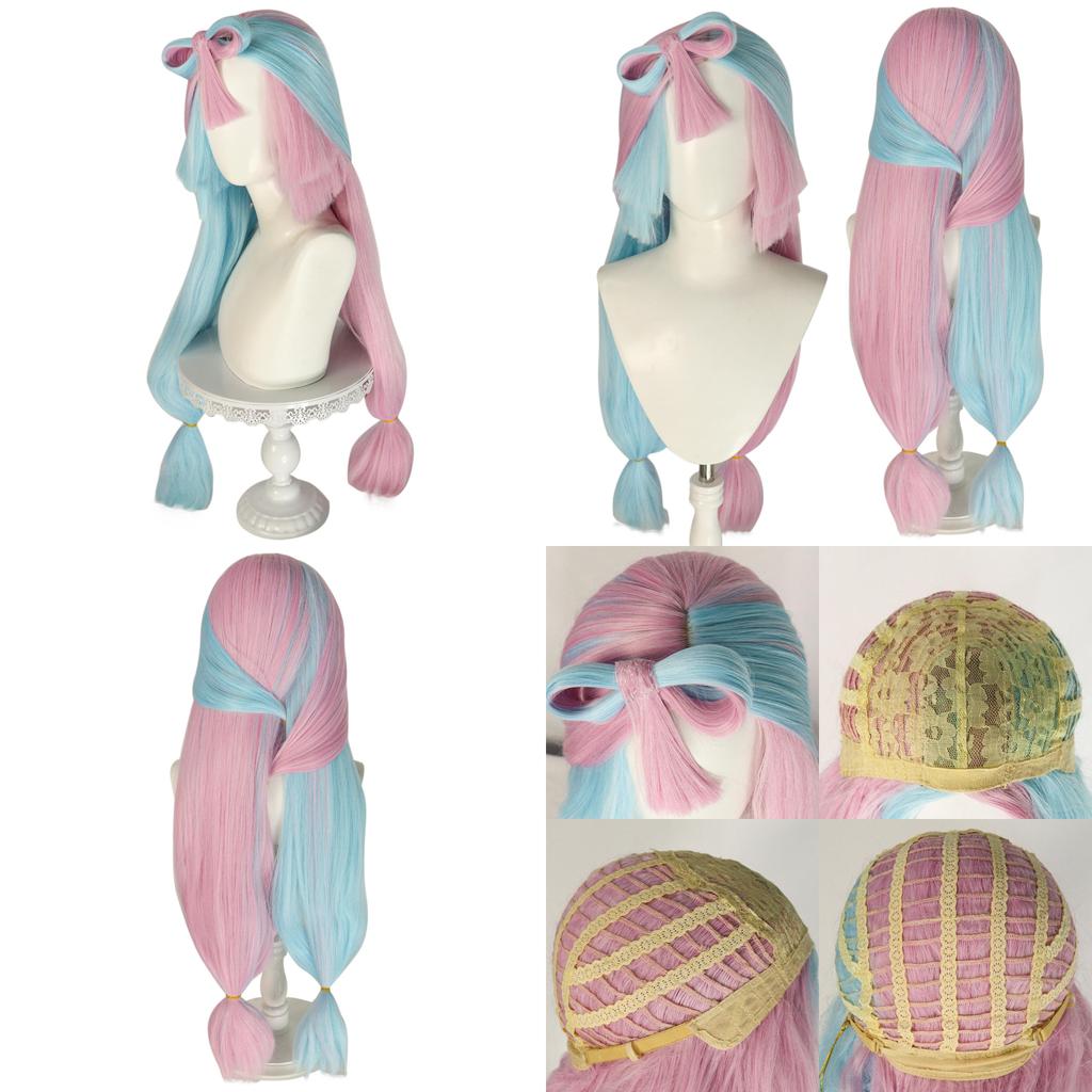 Pokmon Scarlet And Violet Iono Cosplay Wig With Hightemperature Silk For Anime Costumes And Cosplayers