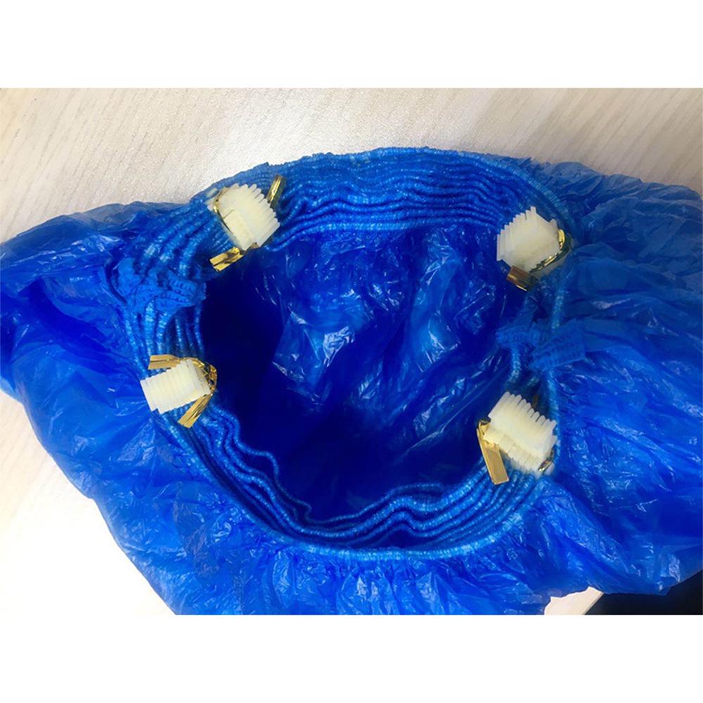 Shoe Covers Plastic Thick Disposable Shoe Covers for Shoe Cover Dispenser 100 Pcs Blue
