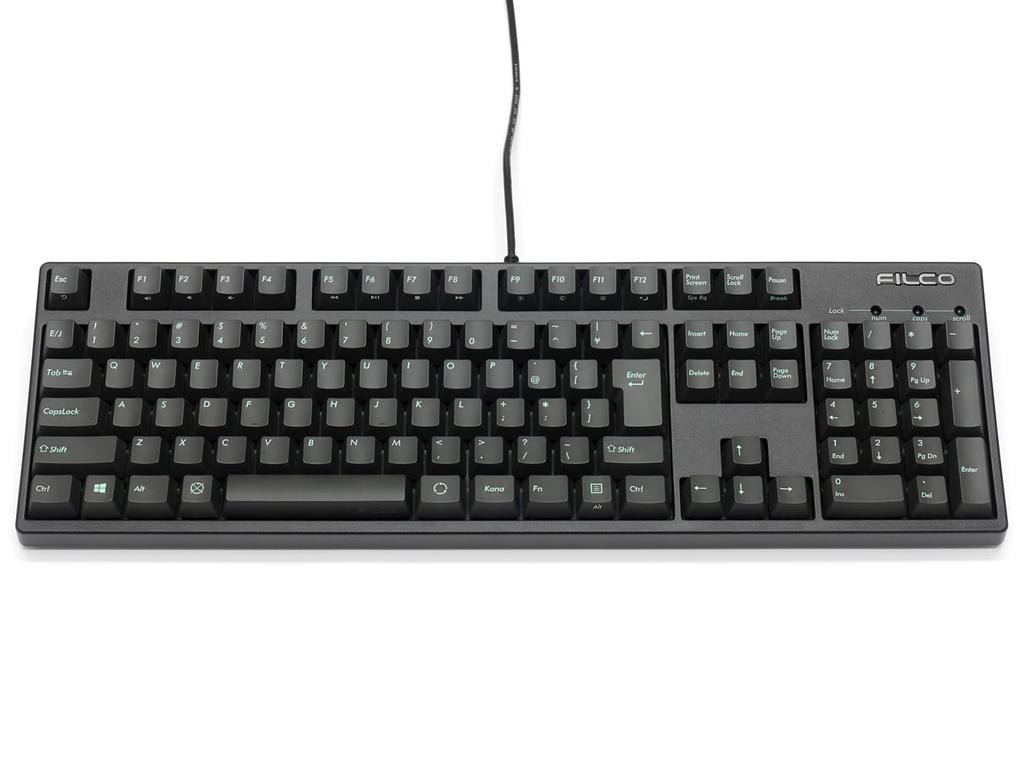 FILCO Majestouch ASK Full Size Japanese Layout 108 Keys CHERRY MX Red Axis Equipped with PBT Molded Asphalt Color Key Caps Includes 3 Red Key Locks