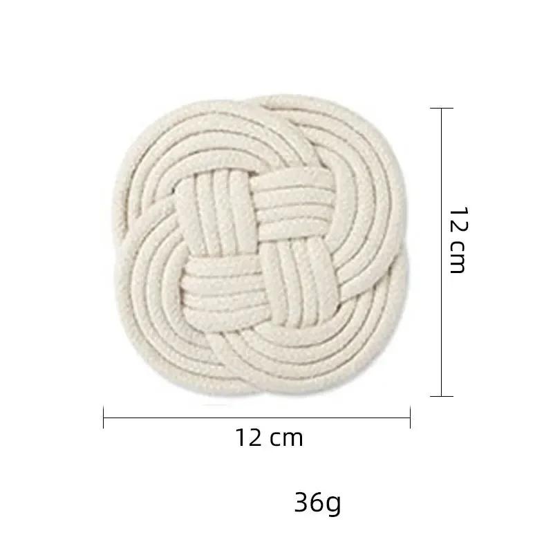 Круглый ручной работы плетеный хлопчатобумажный джутовый коврик для стола хлопковая тесьма подставка под кружку изоляционная подставка для столовых приборов кухонный домашний декор для стола коврики