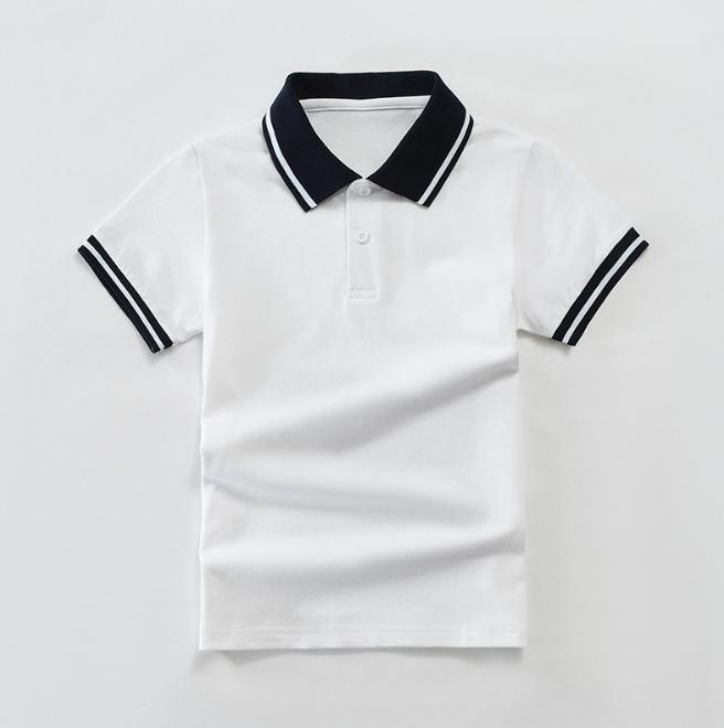 Детская летняя детская одежда с коротким рукавом, средняя и большая детская футболка, хлопковая полосатая рубашка-поло