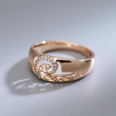 Винтажные текстурированные полые спиральные модные кольца с микроинкрустацией цирконом для женщин, геометрические ювелирные изделия для свадебной вечеринки