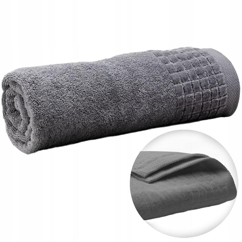 Terry Cotton Bath Towel LARGE 70x140 Thick Absorbent Gray