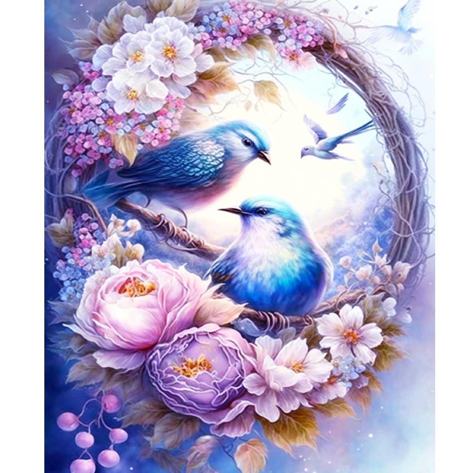 Frame Painting By Numbers For Adults Beginner Kits Birds And Flowers Picture With Numbers For Home Artwork 40x50cm