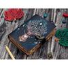 Leather Journal Deer Moon Journal For Men Women with Loc Antique Hademade Decle Edge Pepar Traveling Sketchbook Black Notebook
