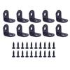 Heavy Duty L-Shaped Corner Brackets 20x20mm Stainless Steel & Black Iron with Screws - 10/20 Sets for Wardrobe/Wall/90° Fixing
