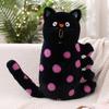 Polka Dot Cat Pillow Black Cat Doll Plush Toy Children's Rag Doll Cute Rag Doll Best Friend Holiday Gift