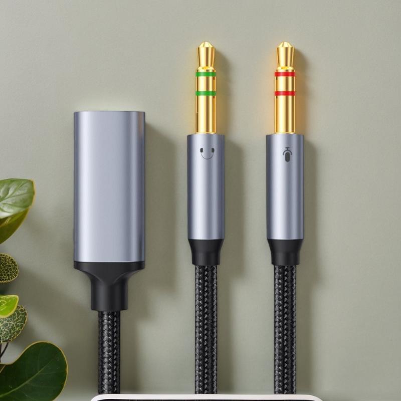 Аксессуары для телефона, планшета, ПК с портом USB C, кабель-переходник, наушники, микрофон, аудиоадаптер 3,5 мм на Type-C, Aux, аналоговый сигнал