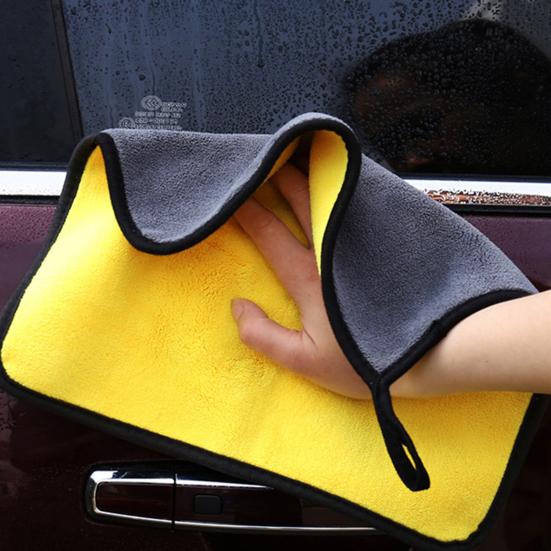 Car Wash Cloth Thickened Ultra Soft Dual Color Water Absorption Microfiber Waxing Towel for Automobile