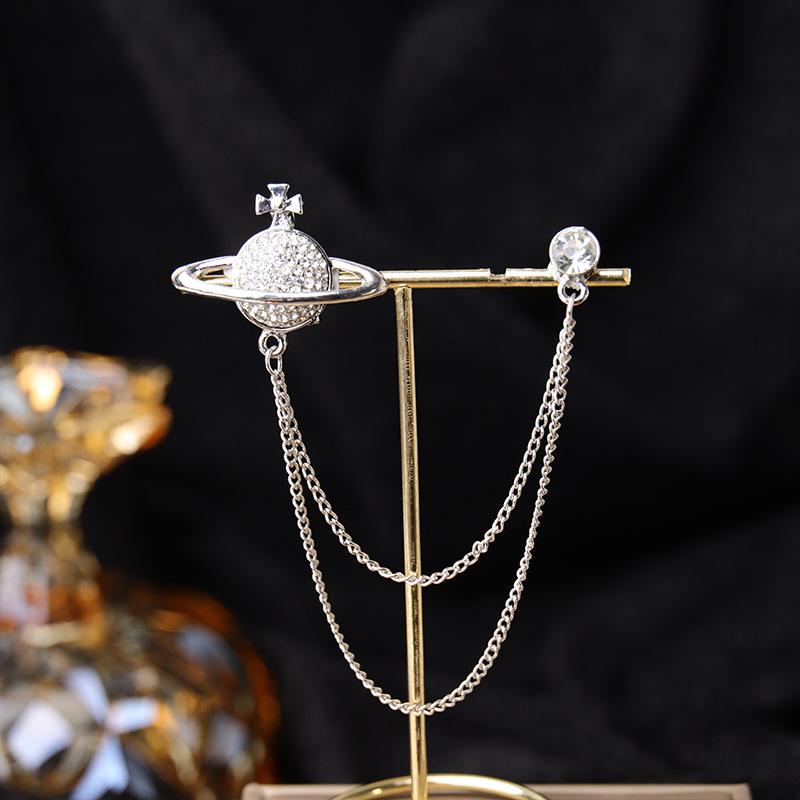 Baroque Rhinestone Pearl Corsage Necklace Brooch - Retro British Court Suit Accessory