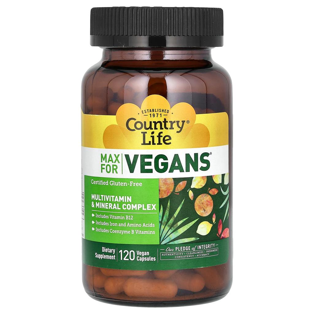 Max For Vegans, Multivitamin and Mineral Complex, 120 Vegan Capsules