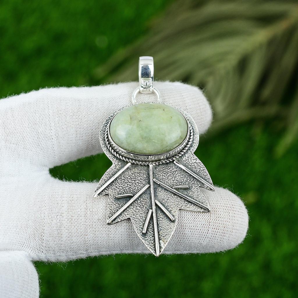 Birthday Gift For Her Natural Aquamarine Gemstone Pendant 925 Sterling Silver