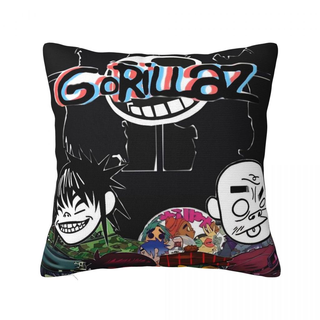 Музыкальная группа Gorillaz Punk Rock Наволочка Квадратная Наволочка Чехол для Подушки Винтажный Узор Наволочки Для Гостиной Стула