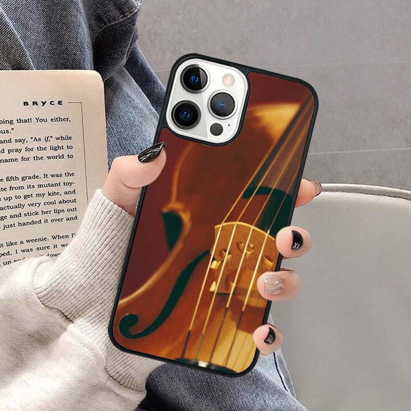 Чехол для телефона 'Скрипка и Музыкальная нота' для iPhone 17 Air 16 16e 15 Plus для Apple 13 11 12 14 Pro Max Чехол coque Корпус
