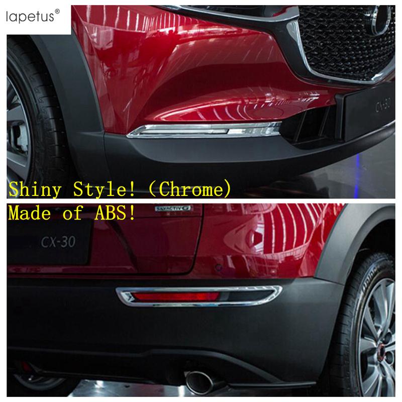 For Mazda CX-30 - 2025 Car Front Rear Fog Lamp Decorative Light Bar Eyebrow Cover Trim ABS Chrome Carbon Fiber Accessories