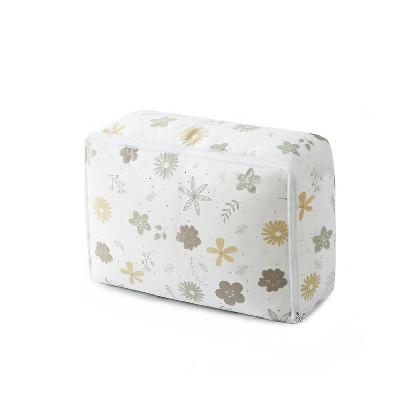 1pc Peva Printed Waterproof and Dust-Proof Quilt Storage Bag, Collapsible and Easy To Arrange,Blankets,Clothes,Bedding Store Bag