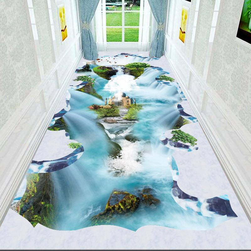 Ковер для гостиной с 3D пейзажным принтом, напольный коврик, фланелевая губка, большой коврик для ванной комнаты, декоративный коврик для спальни